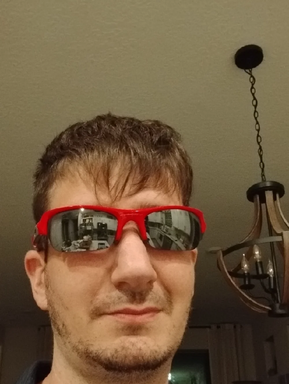 Oakley Red and Gray Flak Jacket Sport Sunglasses